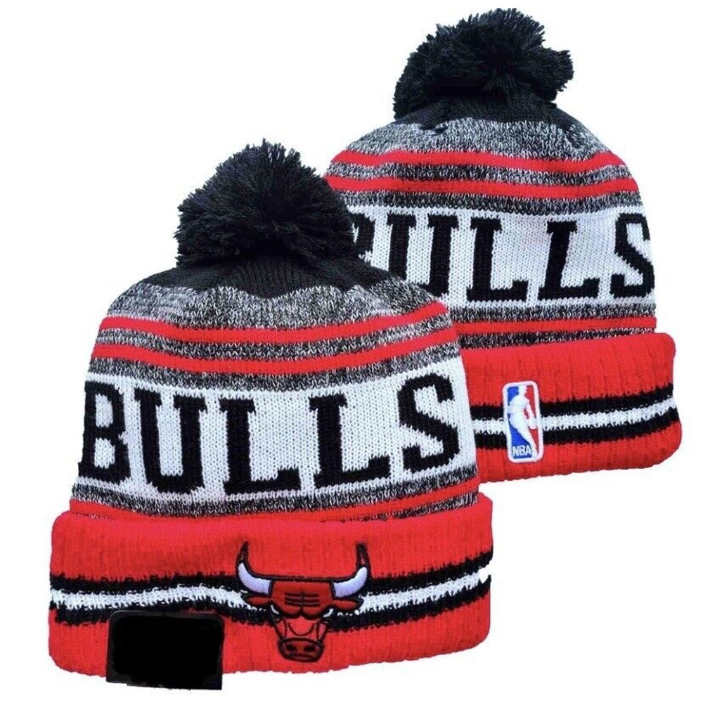Chicago Bulls NBA Knit Winter Hat Beanie On Court Fleece